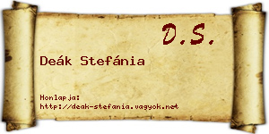 Deák Stefánia névjegykártya